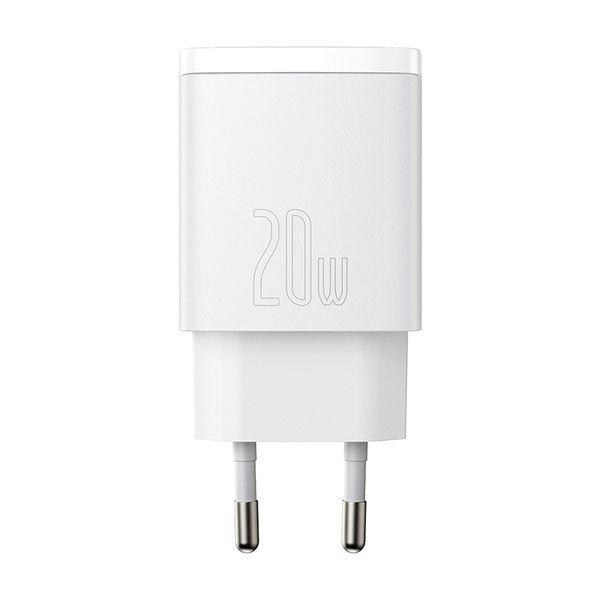 Wall Quick Charger 20W USB + USB-C QC3.0 PD3.0, White image 8