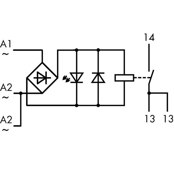 Relay module Nominal input voltage: 24 VAC 1 make contact image 2