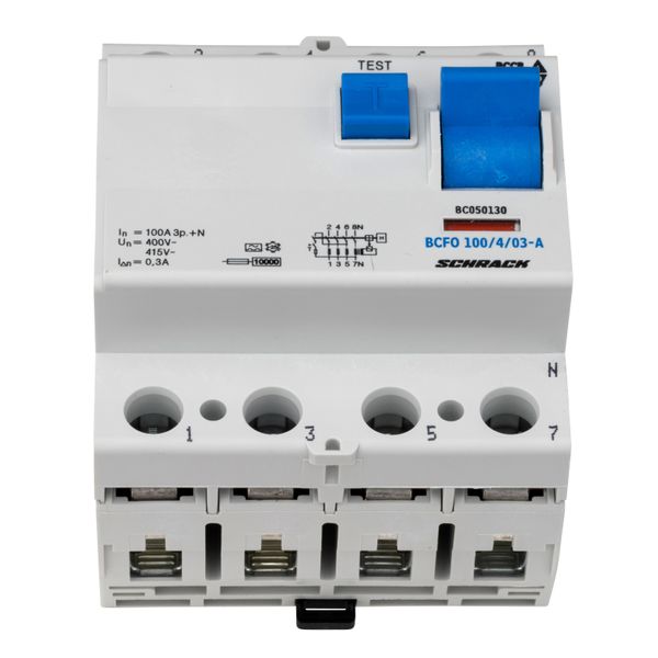 Residual current circuit breaker, 100A, 4-p, 300mA, type A image 1