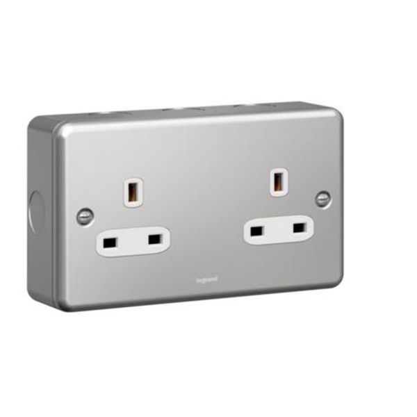 Synergy™ - Socket outlet - 2 gang unswitched - 13 A 250 V~ - metalclad image 1