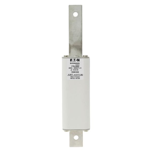 Fuse-link, high speed, 400 A, AC 2000 V, Size 1, 51 x 51 x 264 mm, aR, IEC, single indicator, centre bolted image 13