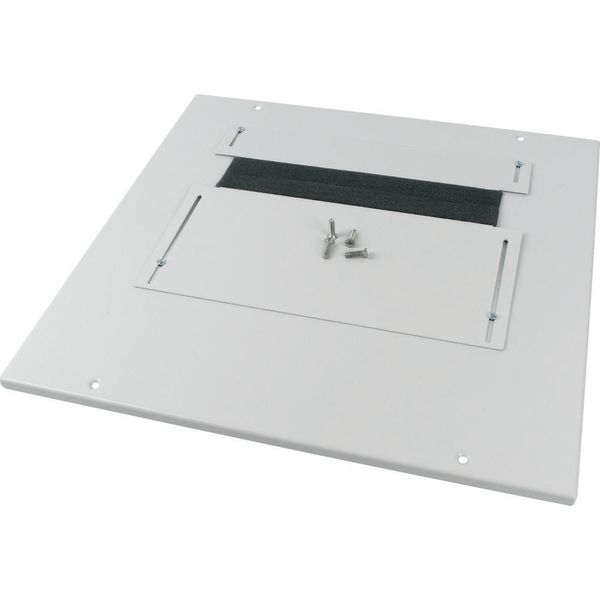 Bottom-/top plate, adjustable flange plates, for WxD = 300 x 600mm, IP30, grey image 5