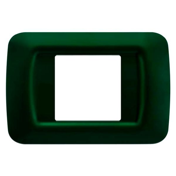 TOP SYSTEM PLATE - IN TECHNOPOLYMER GLOSS FINISHING - 2 GANG - RACING GREEN - SYSTEM image 2