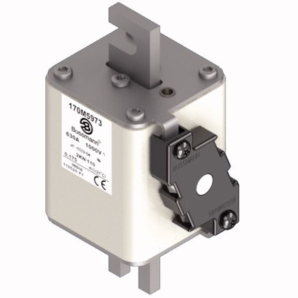 Fuse-link, high speed, 630 A, AC 1000 V, DIN 2, 59 x 77 x 138 mm, aR, DIN, IEC, single indicator image 2