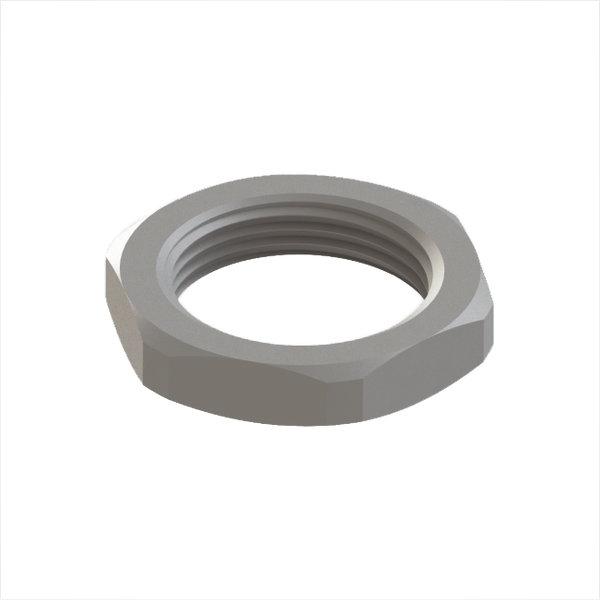 Hex locknut, M50, PA6, light grey RAL7035 image 1