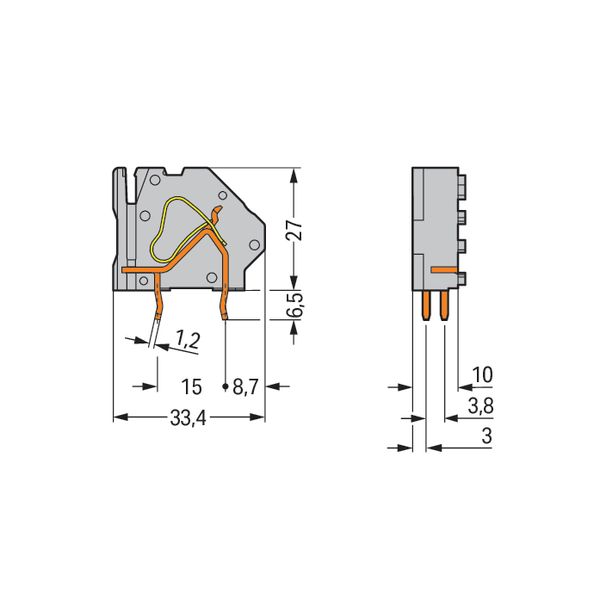 Stackable PCB terminal block 16 mm² Pin spacing 10 mm gray image 4