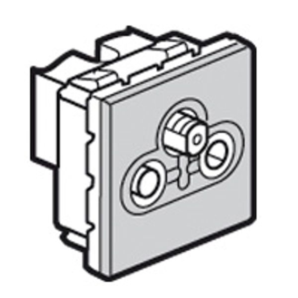 TV socket Mosaic - TV/R/SAT - screened - insulated - 2 modules - alu image 1