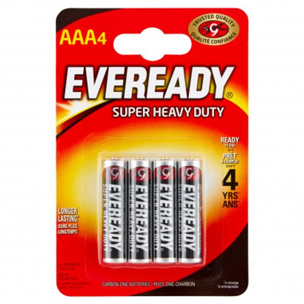 EVEREADY Super Heavy Duty R03 AAA BL4 image 1