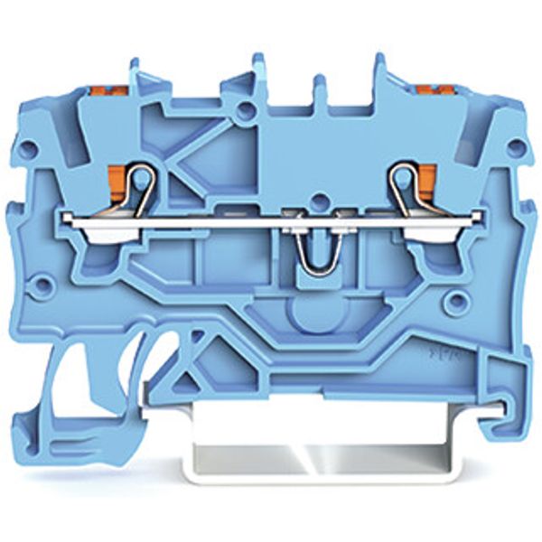 2-conductor through terminal block with push-button 1 mm² blue image 2