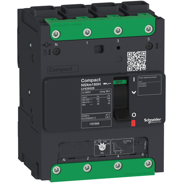 circuit breaker ComPact NSXm H (70 kA at 415 VAC), 4P 4d, 32 A rating TMD trip unit, EverLink connectors image 4