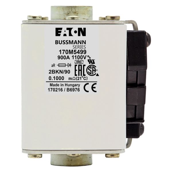 Fuse-link, high speed, 900 A, AC 1100 V, size 2, 61 x 77 x 91 mm, aR, IEC, UL, single indicator image 22