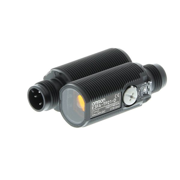 Photoelectric sensor, M18 threaded barrel, plastic, red LED, through-b E3FA0106C image 1