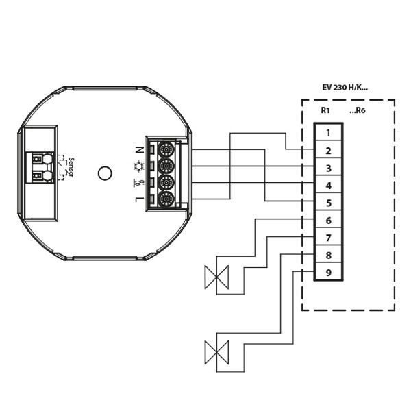 Concealed clock thermostat as room controller, AC 230V, 1 changeover contact, heating 5(2) A, cooling 1(1) A, white backlighting image 3