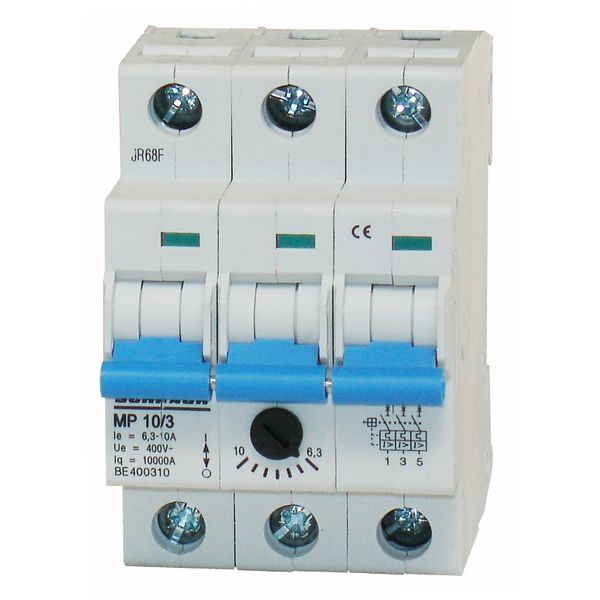 Motor Protection Circuit Breaker, 3-pole, 6.3-10A image 1