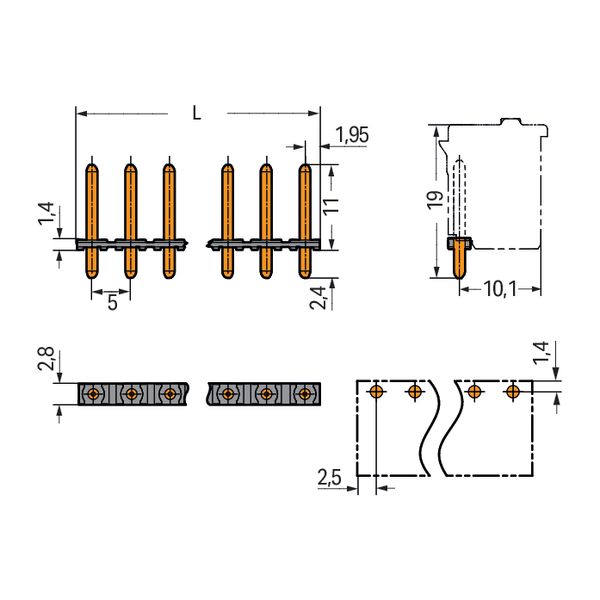 2092-1703/200-000 THR pin strip; 1.4 mm Ø solder pin; straight image 5