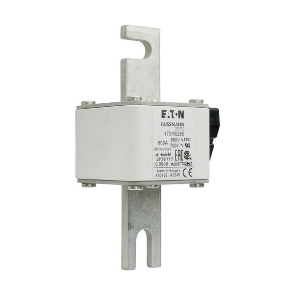 Fuse-link, high speed, 900 A, AC 690 V, DIN 2, 61 x 77 x 138 mm, aR, DIN, IEC, single indicator image 13