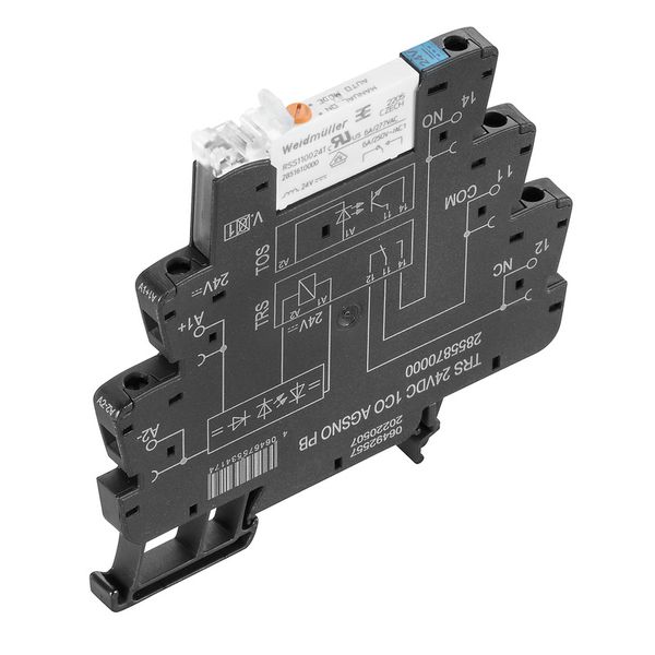 Relay module, 24 V UC ±10 %, Green LED, Rectifier, 1 CO contact (AgSnO image 1