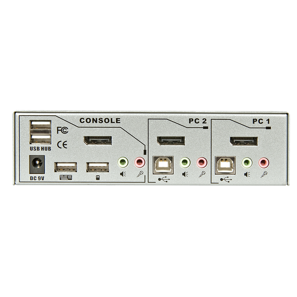 2 Port DisplayPort 1.2, USB 2.0 & Audio KVM Switch Switch between 2 DP equipped PCs from one keyboard, mouse and monitor image 2