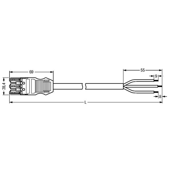 pre-assembled connecting cable Eca Socket/open-ended black image 6
