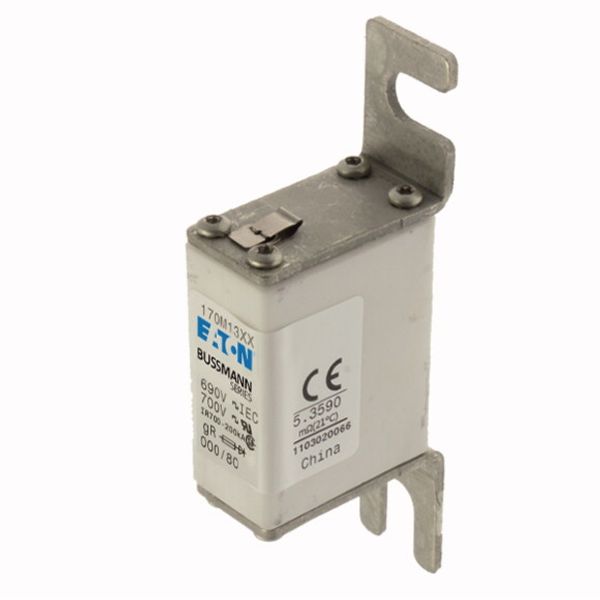 Fuse-link, high speed, 80 A, AC 690 V, DIN 000, 21 x 40 x 100 mm, aR, DIN, IEC image 3