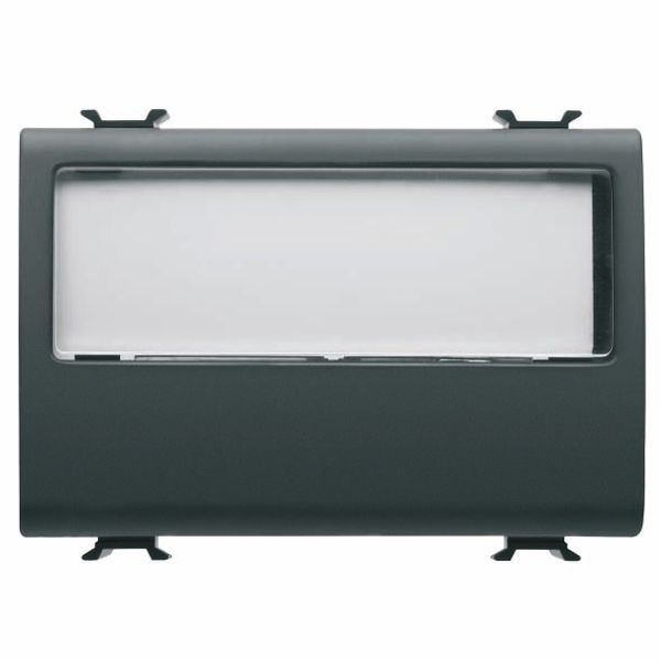 PUSH-BUTTON WITH ILLUMINATED NAME PLATE 250V ac - NO 10A - 3 MODULES - SATIN BLACK - CHORUSMART image 2