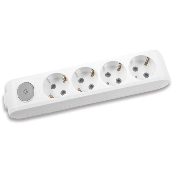 X-tendia White Four Gang Socket Switch Earth CP image 1