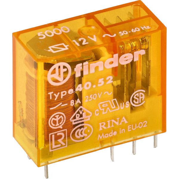 PCB/Plug-in Rel. 5mm.pinning 2CO 8A/48VAC/Agni+Au (40.52.8.048.5000) image 4