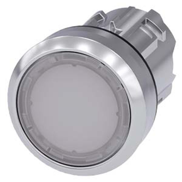 Illuminated pushbutton, 22 mm, round, metal, shiny, white, pushbutton, flat, momentary contact  3SU1051-0AB60-0AA0-Z Y10 image 2