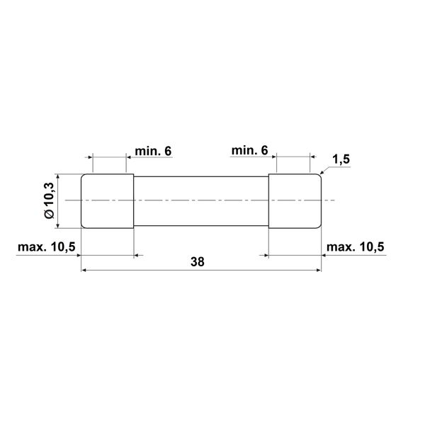 Cylindrical fuse link 10x38, 6A, characteristic gG, 500VAC image 3