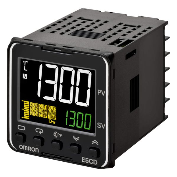 Temp. controller, PRO, 1/16 DIN (48 x 48 mm), 1 x 12 VDC pulse OUT, 2 E5CD1009F image 2