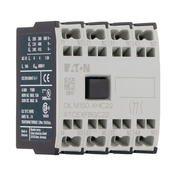 Auxiliary contact module, 4 pole, Ith= 16 A, 2 N/O, 2 NC, Front fixing, Spring-loaded terminals, DILMC40 - DILMC150 image 9