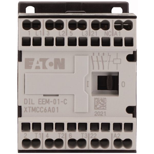 Contactor, 24 V DC, 3 pole, 380 V 400 V, 3 kW, Contacts N/C = Normally closed= 1 NC, Spring-loaded terminals, DC operation image 2