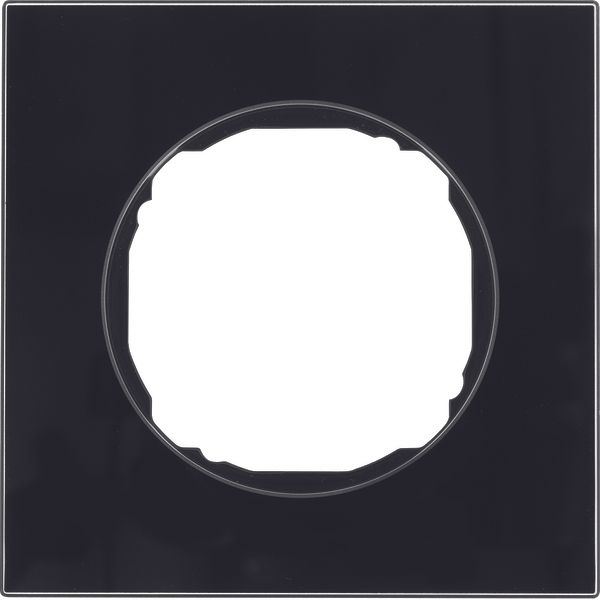 Frame 1gang, flat, R.8, glass black image 1