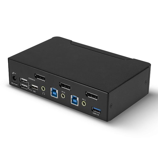 2 Port DisplayPort 1.4, USB 3.0 & Audio KVM Switch Switch between 2 DP equipped PCs from one keyboard, mouse and monitor image 2