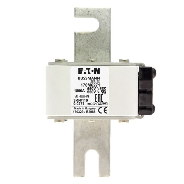 Fuse-link, high speed, 2000 A, AC 550 V, DIN 3, 76 x 92 x 139 mm, aR, DIN, IEC, single indicator image 2