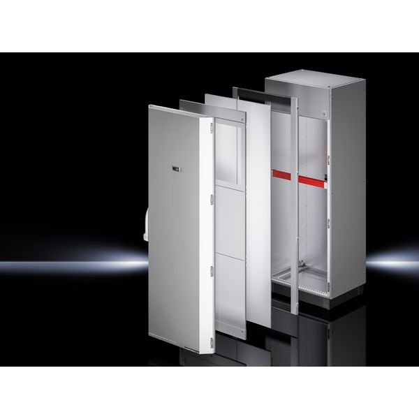Aluminium/sheet steel door, vented for VX IT, 800x2000 mm, RAL 9005 image 3