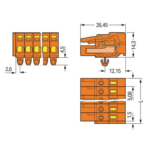 1-conductor female connector CAGE CLAMP® 2.5 mm² orange image 2