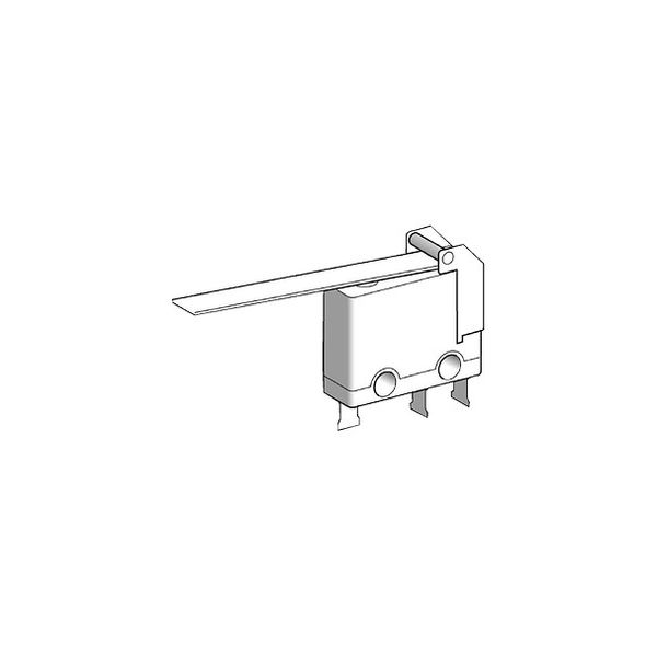 Miniature limit switch - flat lever - solder tags image 1