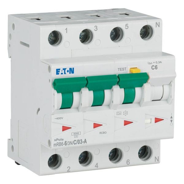 RCD/MCB combination, 6 A, 300 mA, MCB trip characteristic: C, 3p+N, RCD trip characteristic: A image 6