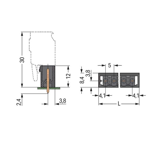 231-164/001-000/105-604 THR male header; 1.2 x 1.2 mm solder pin; straight image 2