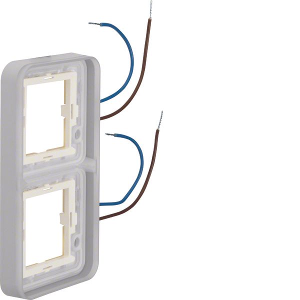 Frame 2gang, vert., illuminated 230 V, for housing surface-mtd, W.1, w image 1