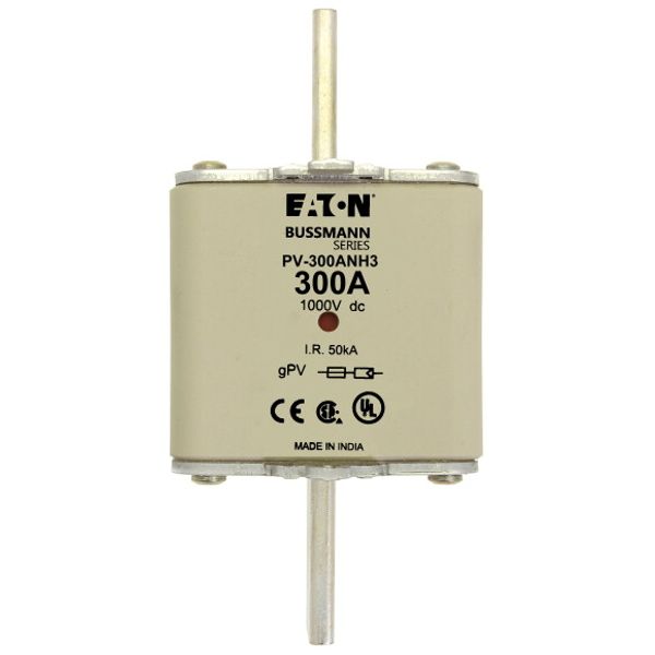 Fuse-link, high speed, 300 A, DC 1000 V, NH3, gPV, UL PV, UL, IEC, dual indicator image 3