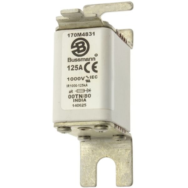 Fuse-link, high speed, 125 A, AC 1000 V, size 00, 30 x 47 x 98 mm, aR, DIN, IEC, type T indicator image 3