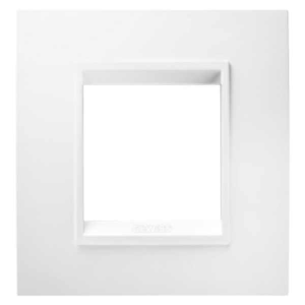 LUX INTERNATIONAL PLATE - IN TECHNOPOLYMER - 2 MODULES - WHITE MONOCHROME - CHORUSMART image 1