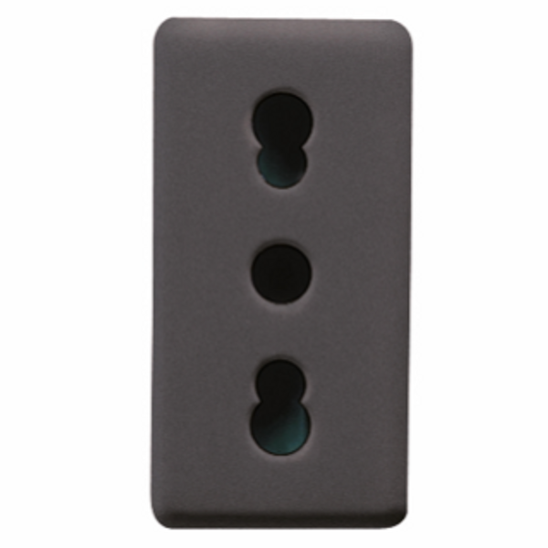 ITALIAN STANDARD SOCKET-OUTLET 250V ac - 2P+E 16A DUAL AMPERAGE - P11-P17 - 1 MODULE - SYSTEM BLACK image 1