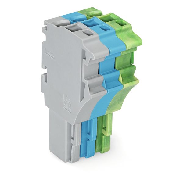 1-conductor female connector Push-in CAGE CLAMP® 4 mm² gray/blue/green image 1