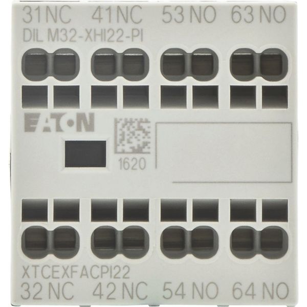 Auxiliary contact module, 4 pole, Ith= 16 A, 2 N/O, 2 NC, Front fixing, Push in terminals, DILM7-10 - DILM38-10 image 6