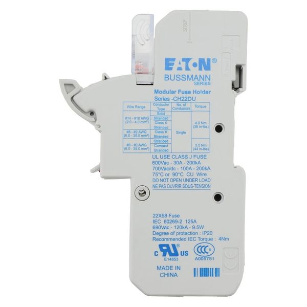 Fuse-holder, low voltage, 125 A, AC 690 V, 22 x 58 mm, 3P, IEC, UL image 29