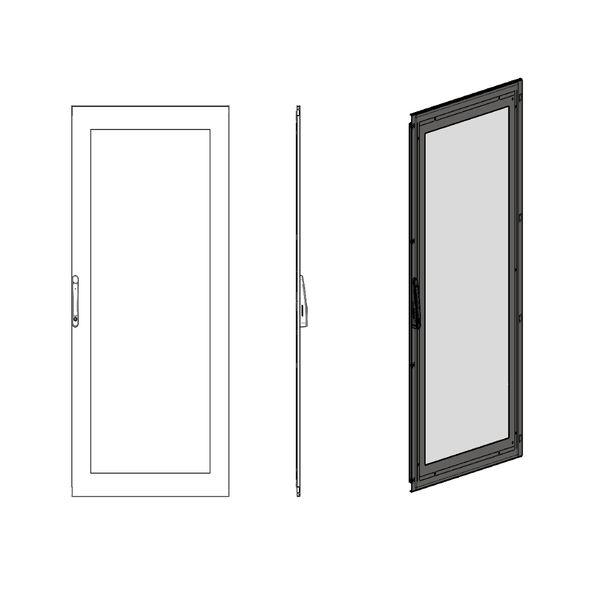 Glazed door right for 2 door enclosures H=2000 W=600 mm image 1