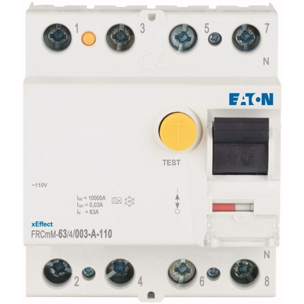Residual current circuit breaker (RCCB), 63A, 2p, 30mA, type A, 110V image 2